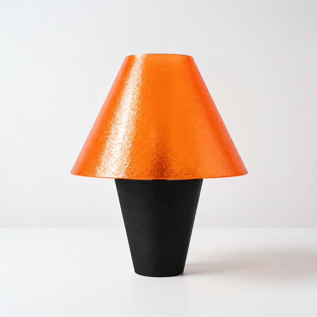 Zephyrome Lamp - Black base, Supernova Orange shade