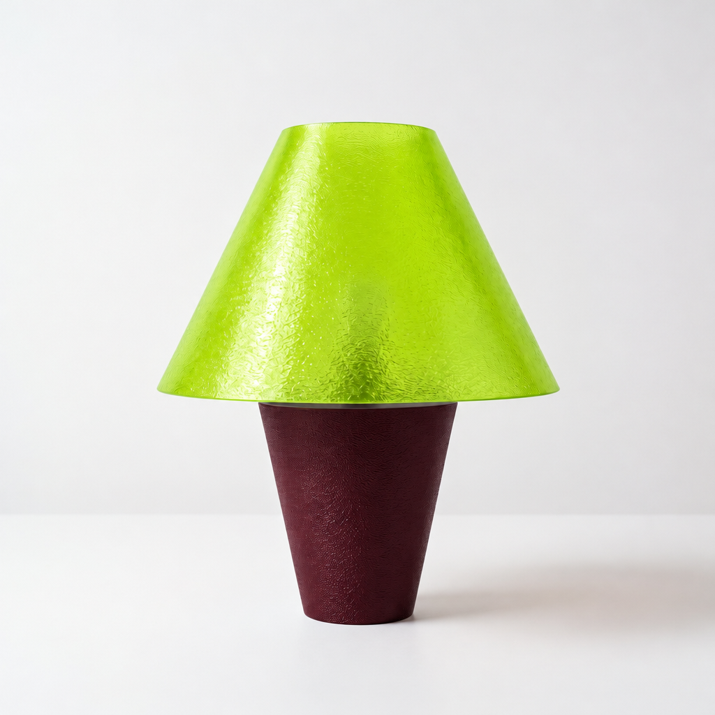 Zephyrome Lamp - Black Cherry base, Radioactive Lime shade