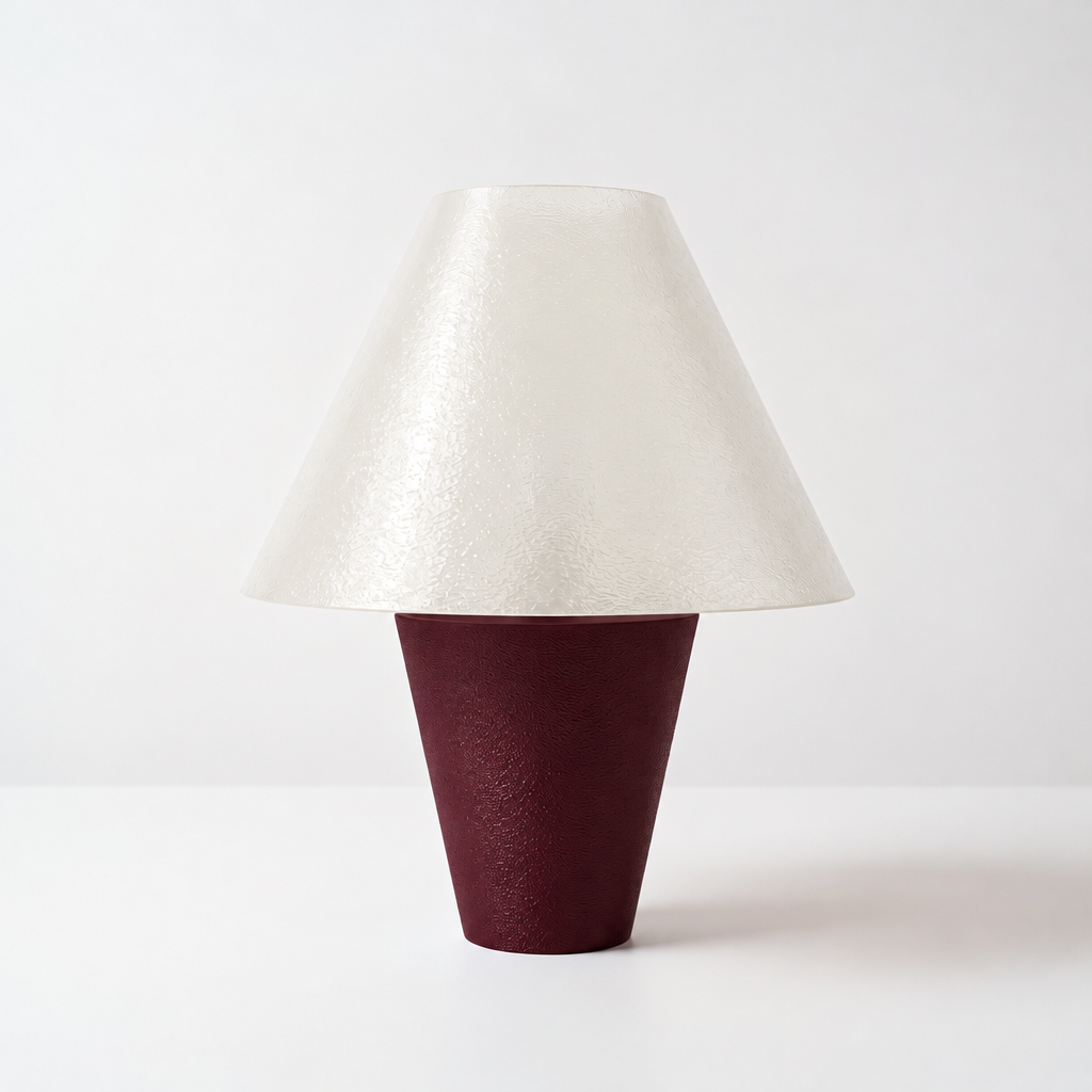 Zephyrome Lamp - Black Cherry base, White shade