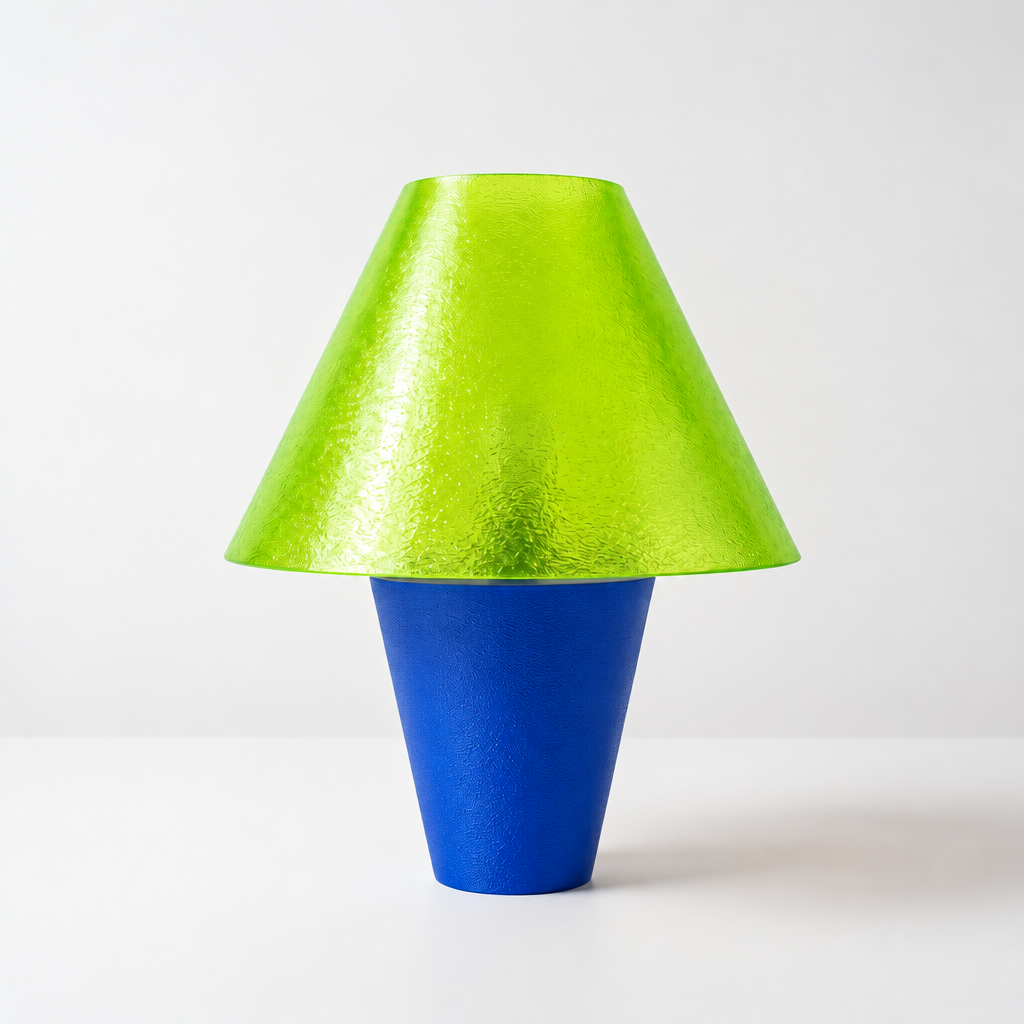 Zephyrome Lamp - Blue base, Radioactive Lime shade