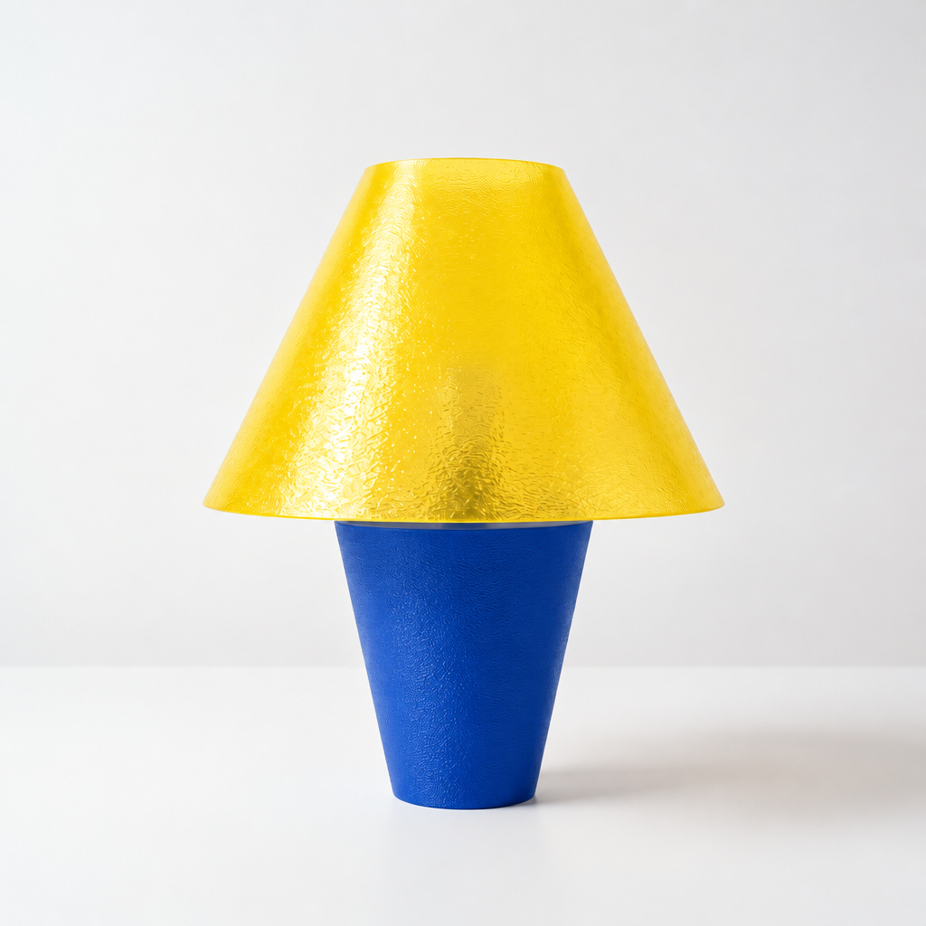 Zephyrome Lamp - Blue base, Solar Flare Yellow shade