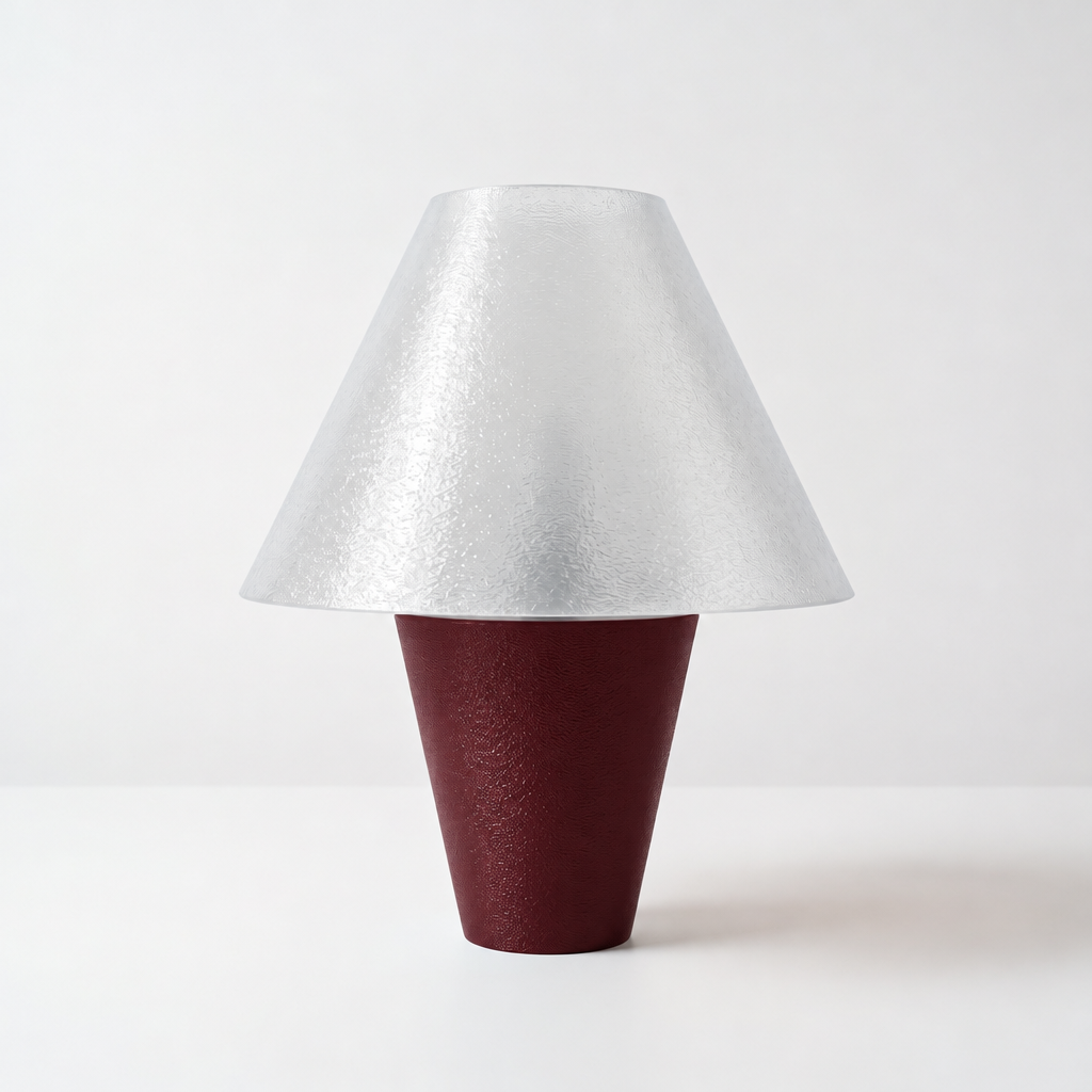 Zephyrome Lamp - Black Cherry base, Lunar Clear Frost shade
