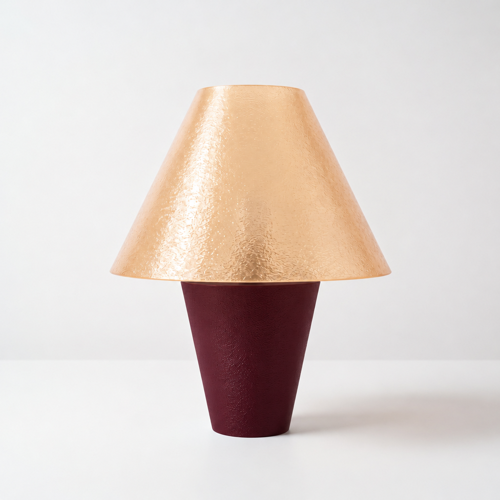 Zephyrome Lamp - Black Cherry base, Stardust Champagne shade