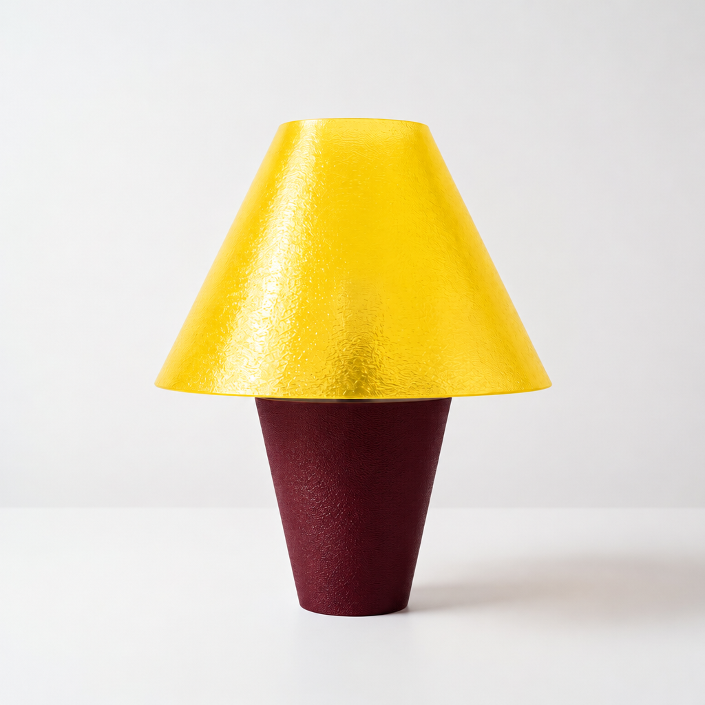 Zephyrome Lamp - Black Cherry base, Solar Flare Yellow shade
