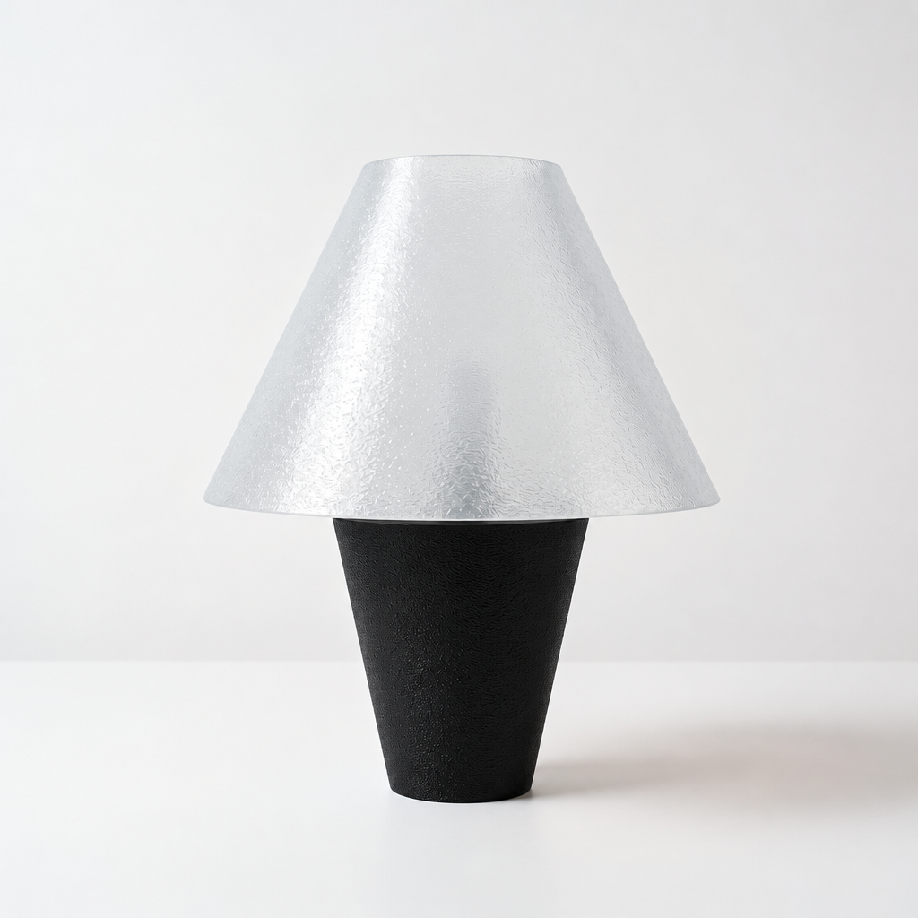 Zephyrome Lamp - Black base, Lunar Clear Frost shade