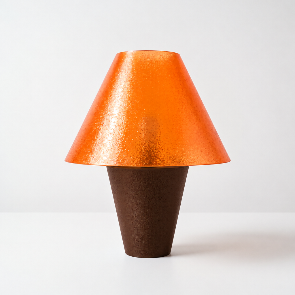 Zephyrome Lamp - Dark Brown base, Supernova Orange shade