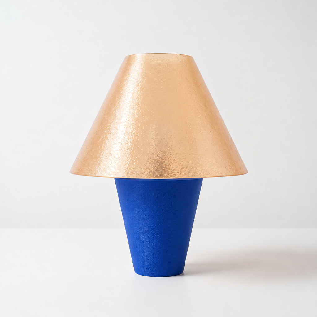 Zephyrome Lamp - Blue base, Stardust Champagne shade