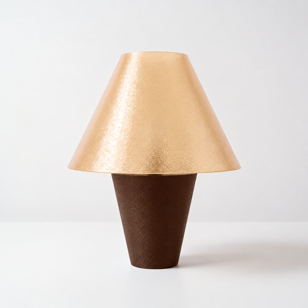 Zephyrome Lamp - Dark Brown base, Stardust Champagne shade