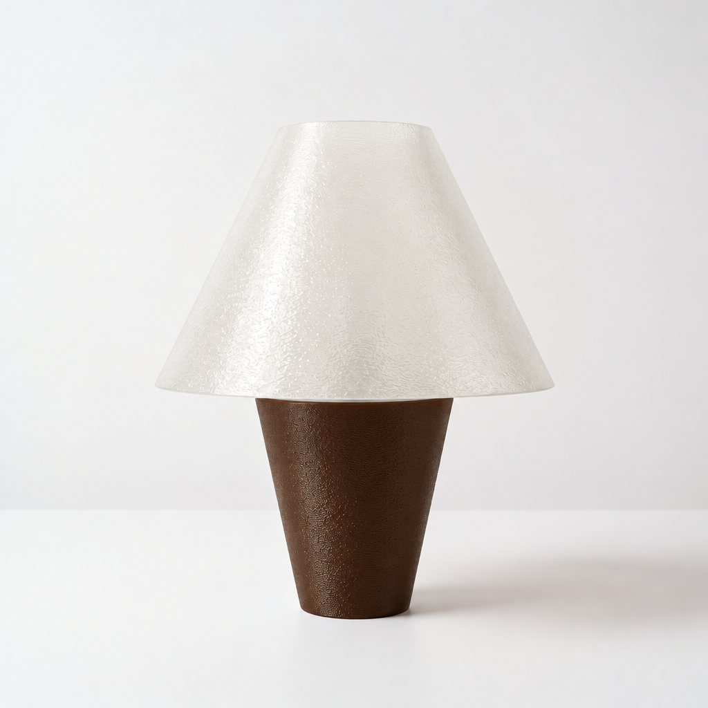 Zephyrome Lamp - Dark Brown base, White shade