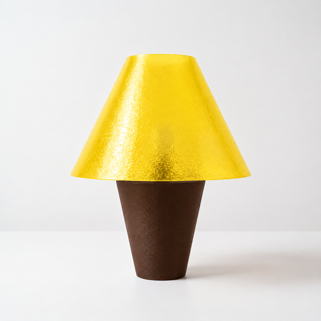 Zephyrome Lamp - Dark Brown base, Solar Flare Yellow shade