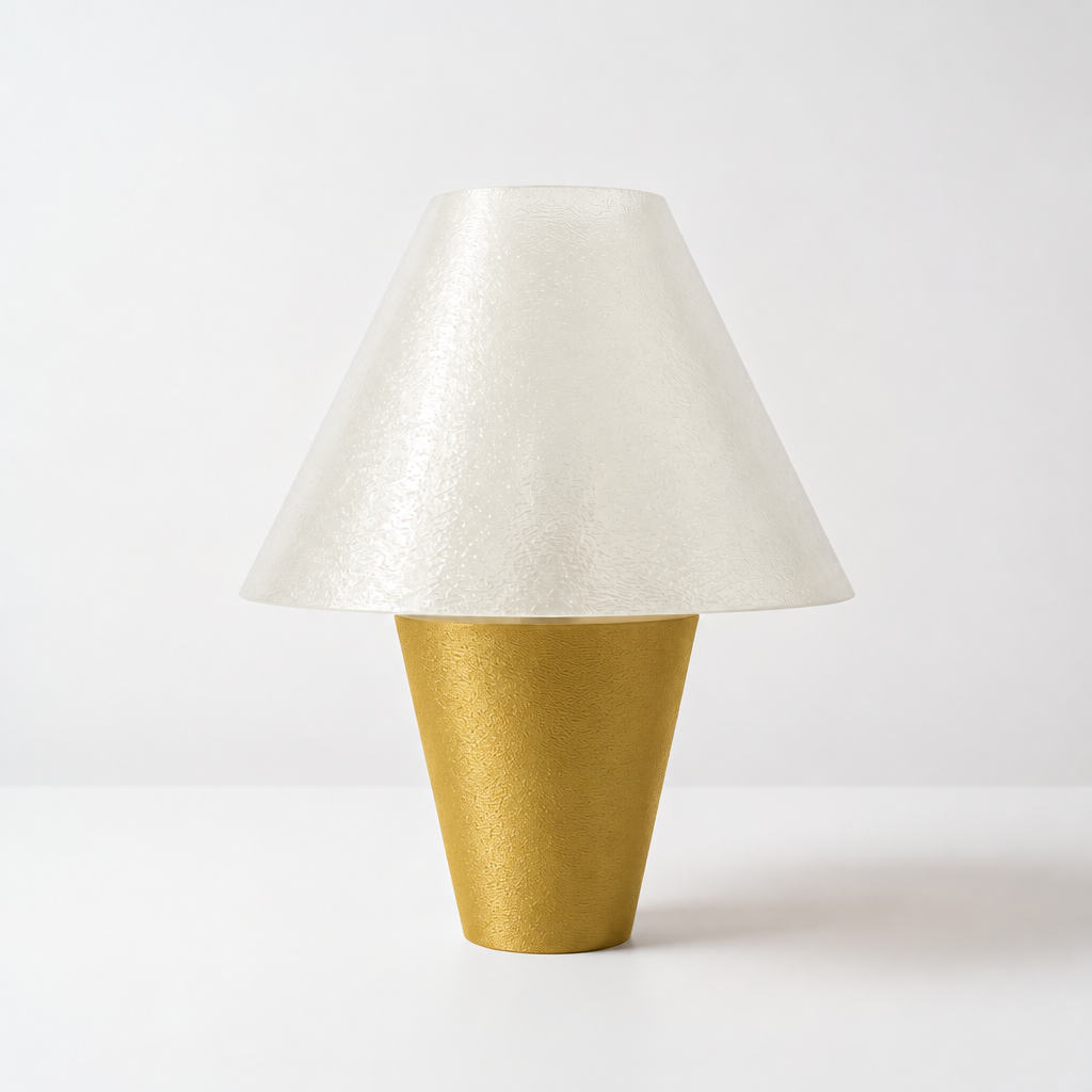 Zephyrome Lamp - Gold base, White shade