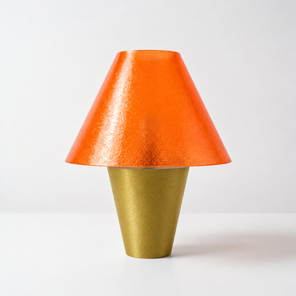 Zephyrome Lamp - Gold base, Supernova Orange shade