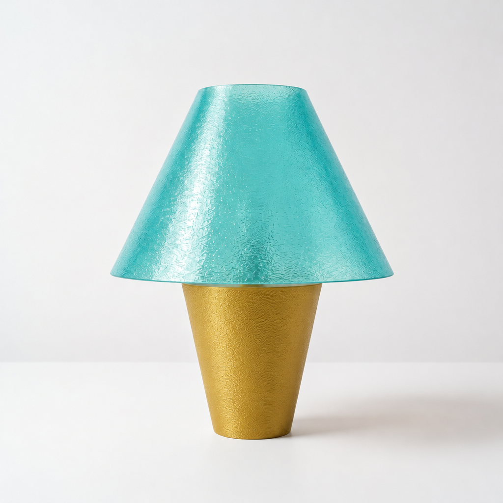 Zephyrome Lamp - Gold base, Astro Aqua shade