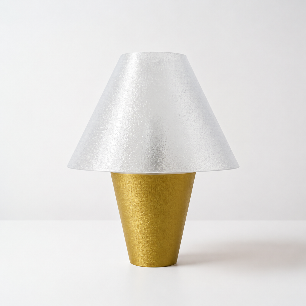 Zephyrome Lamp - Gold base, Lunar Clear Frost shade