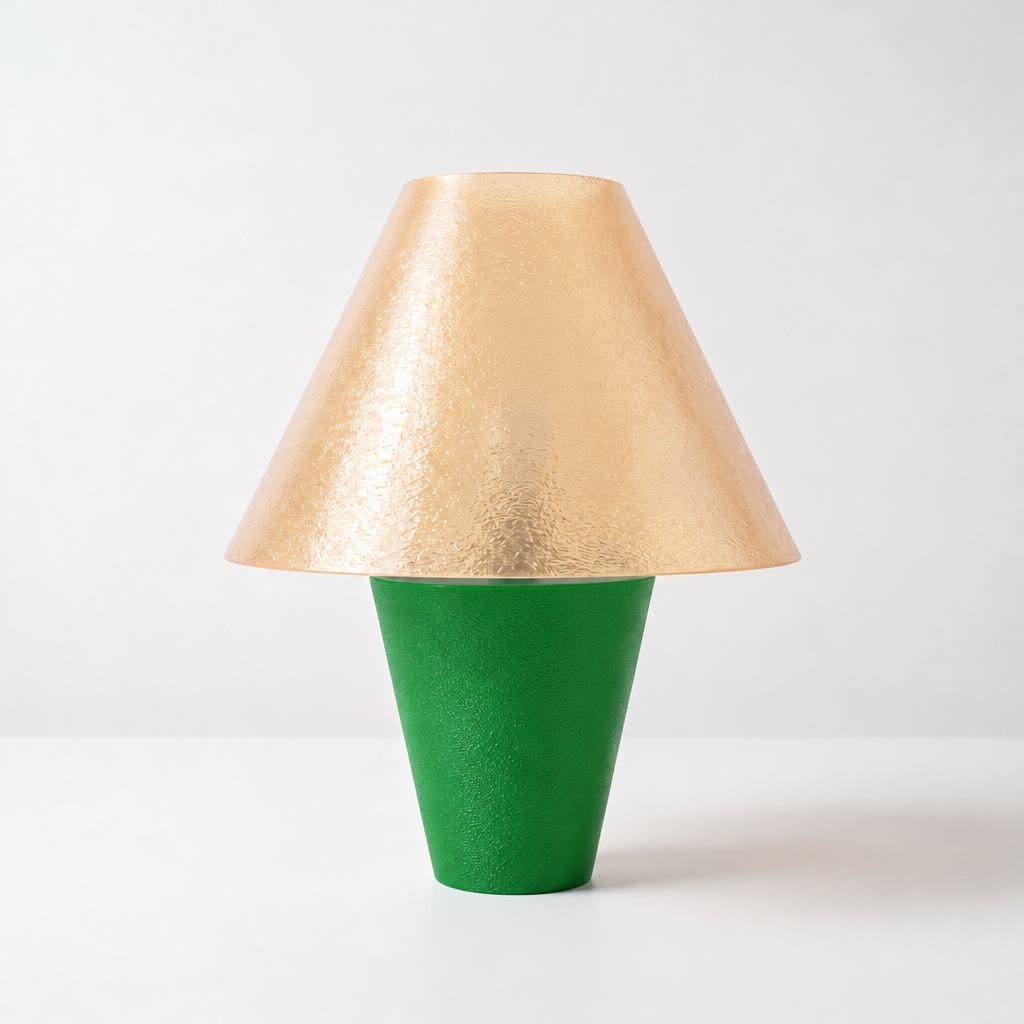 Zephyrome Lamp - Green base, Stardust Champagne shade