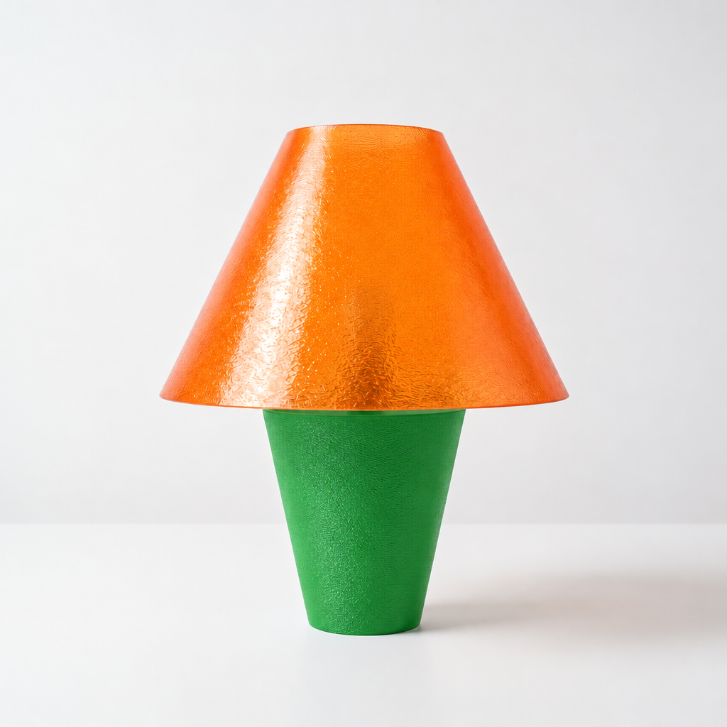 Zephyrome Lamp - Green base, Supernova Orange shade