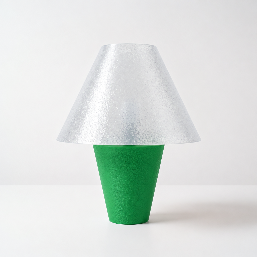 Zephyrome Lamp - Green base, Lunar Clear Frost shade