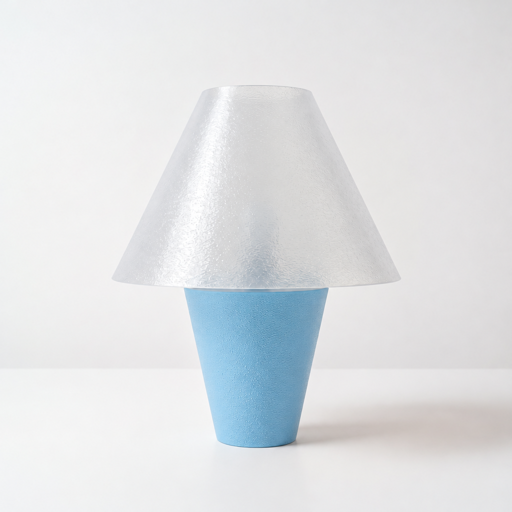 Zephyrome Lamp - Light Blue base, Lunar Clear Frost shade