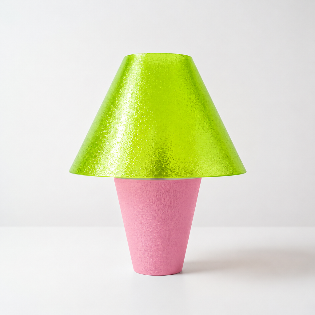 Zephyrome Lamp - Pink base, Radioactive Lime shade