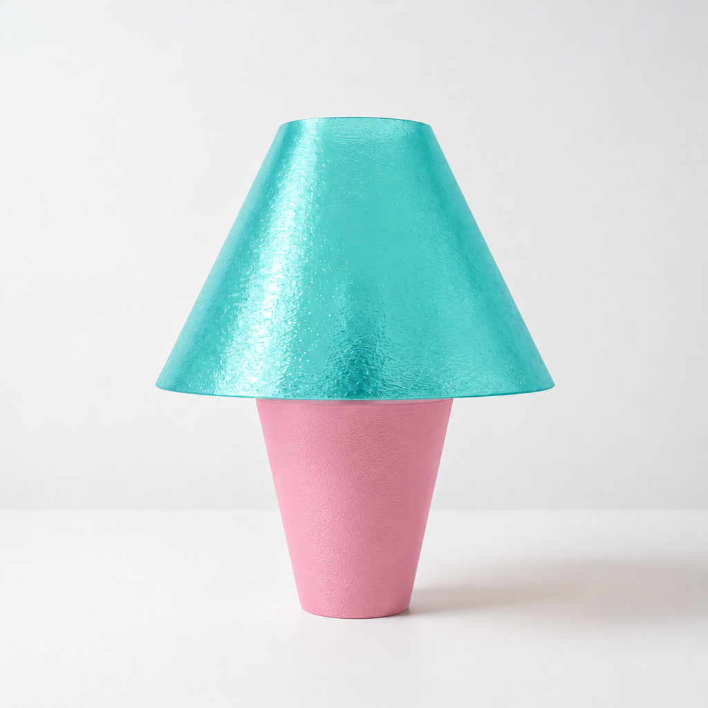 Zephyrome Lamp - Pink base, Astro Aqua shade