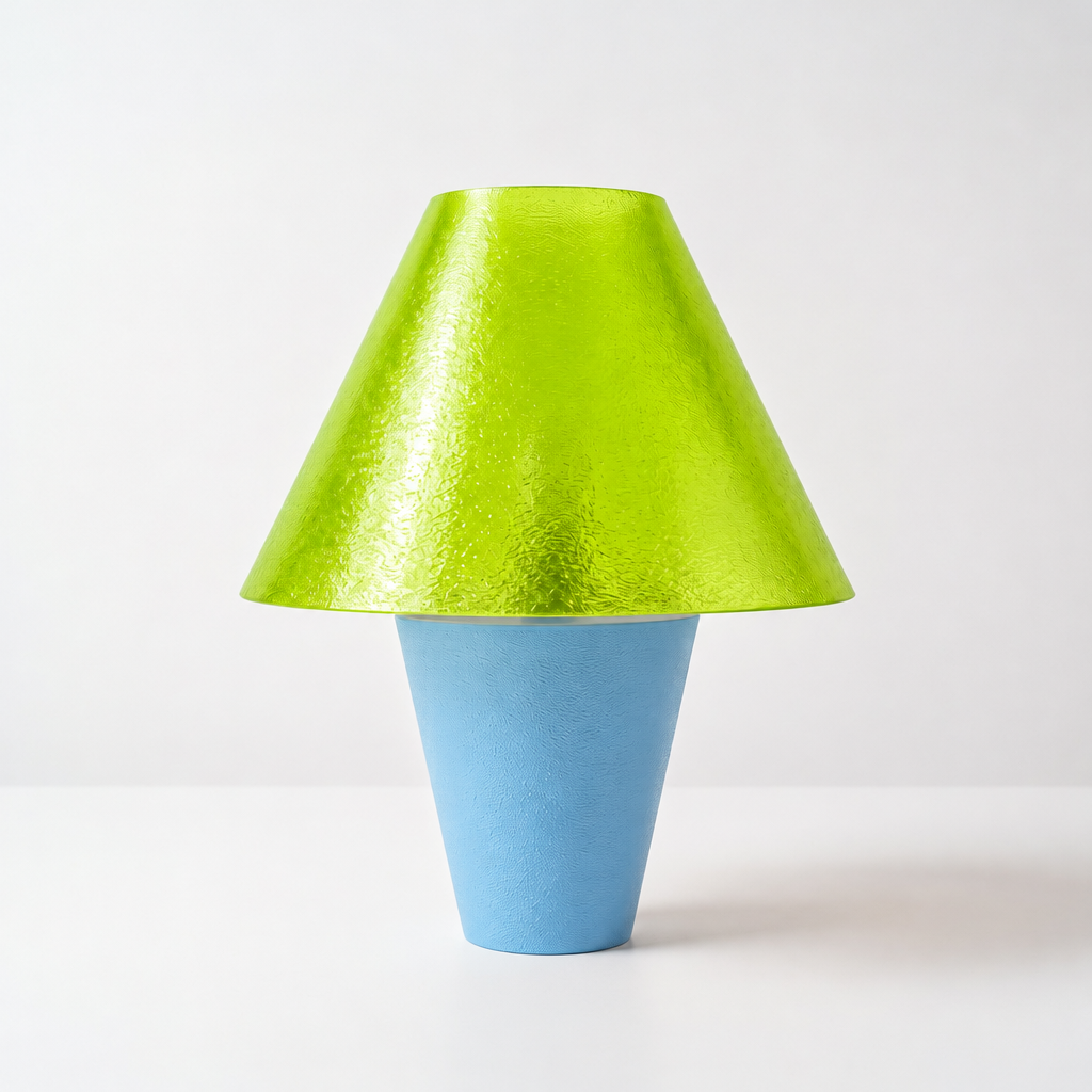 Zephyrome Lamp - Light Blue base, Radioactive Lime shade