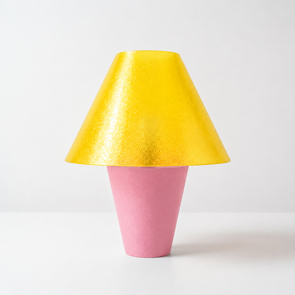 Zephyrome Lamp - Pink base, Solar Flare Yellow shade