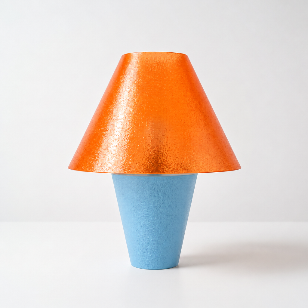 Zephyrome Lamp - Light Blue base, Supernova Orange shade