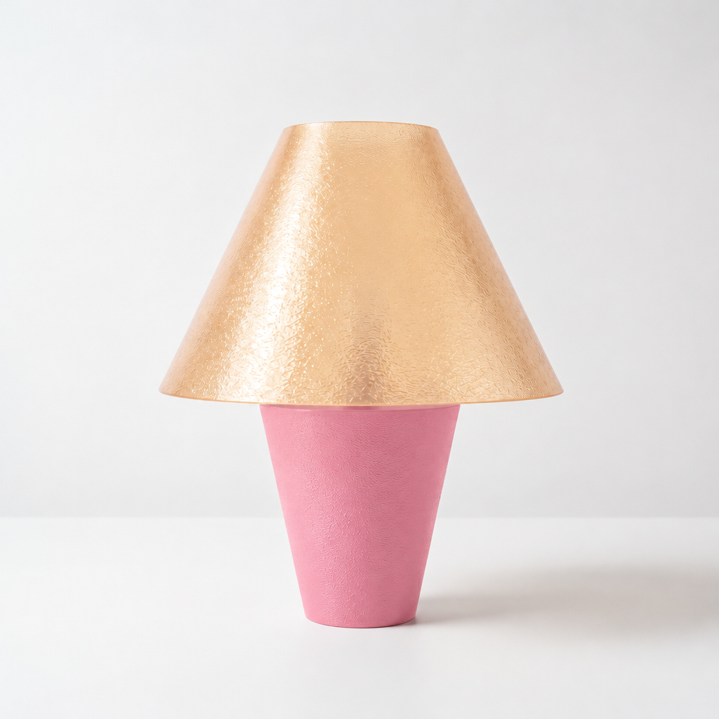 Zephyrome Lamp - Pink base, Stardust Champagne shade
