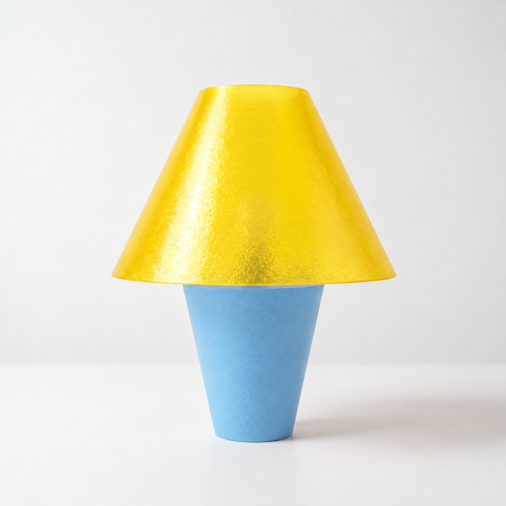 Zephyrome Lamp - Light Blue base, Solar Flare Yellow shade