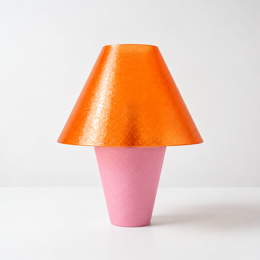 Zephyrome Lamp - Pink base, Supernova Orange shade