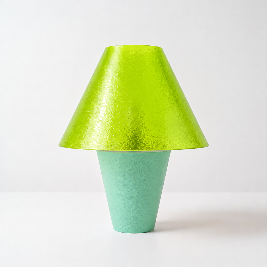 Zephyrome Lamp - Mint base, Radioactive Lime shade