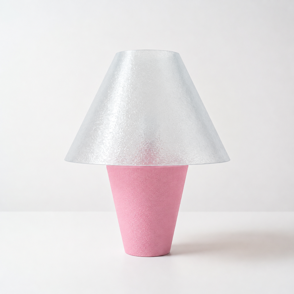 Zephyrome Lamp - Pink base, Lunar Clear Frost shade