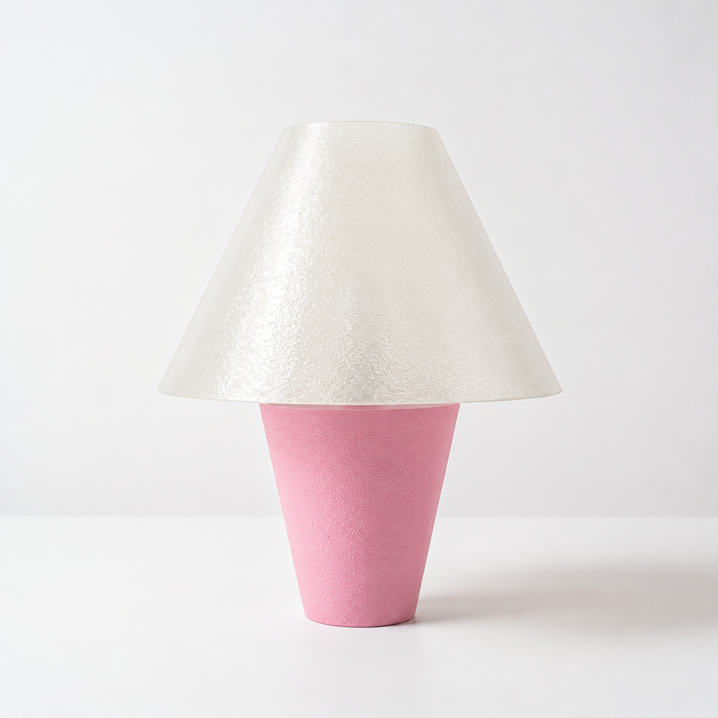 Zephyrome Lamp - Pink base, White shade
