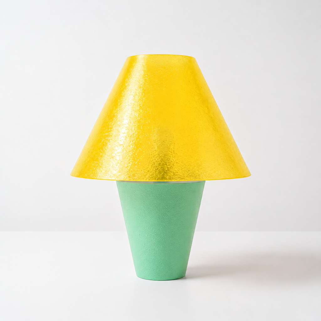 Zephyrome Lamp - Mint base, Solar Flare Yellow shade