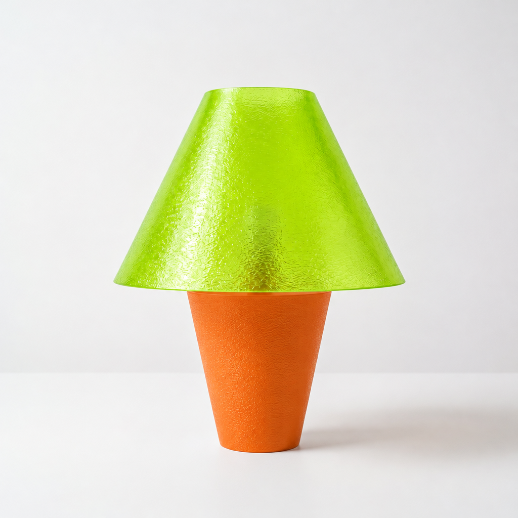 Zephyrome Lamp - Orange base, Radioactive Lime shade