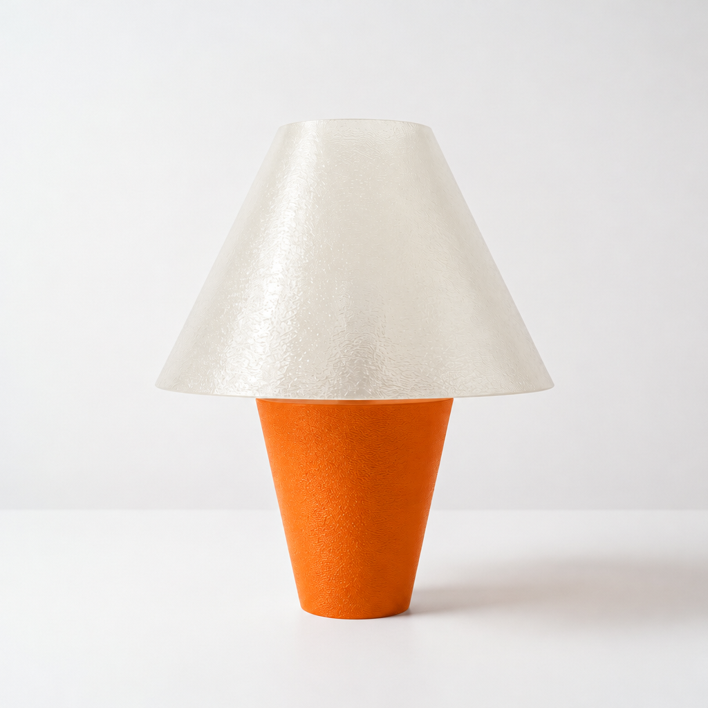 Zephyrome Lamp - Orange base, White shade
