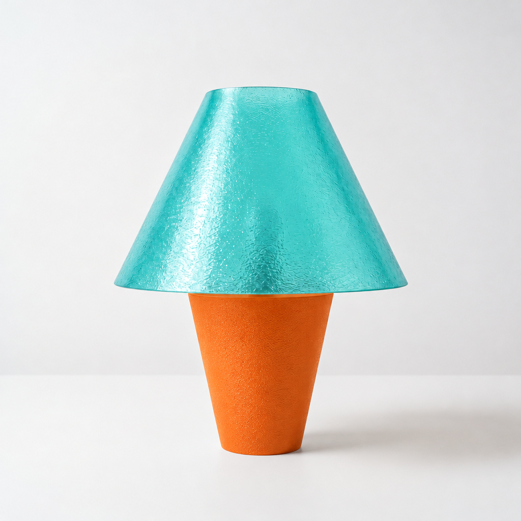 Zephyrome Lamp - Orange base, Astro Aqua shade