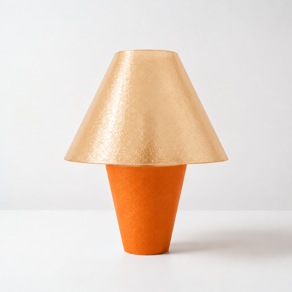 Zephyrome Lamp - Orange base, Stardust Champagne shade