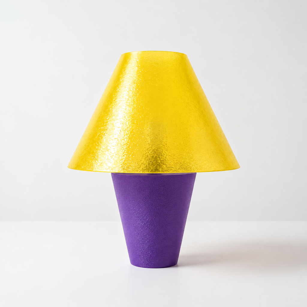 Zephyrome Lamp - Purple base, Solar Flare Yellow shade