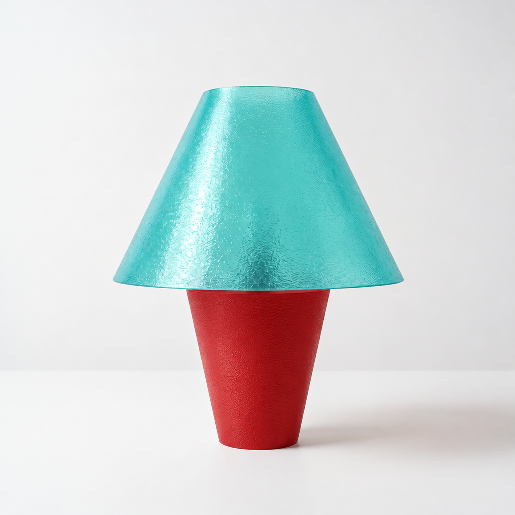 Zephyrome Lamp - Red base, Astro Aqua shade