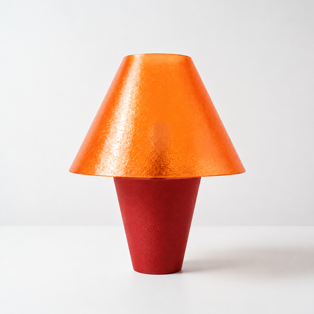 Zephyrome Lamp - Red base, Supernova Orange shade