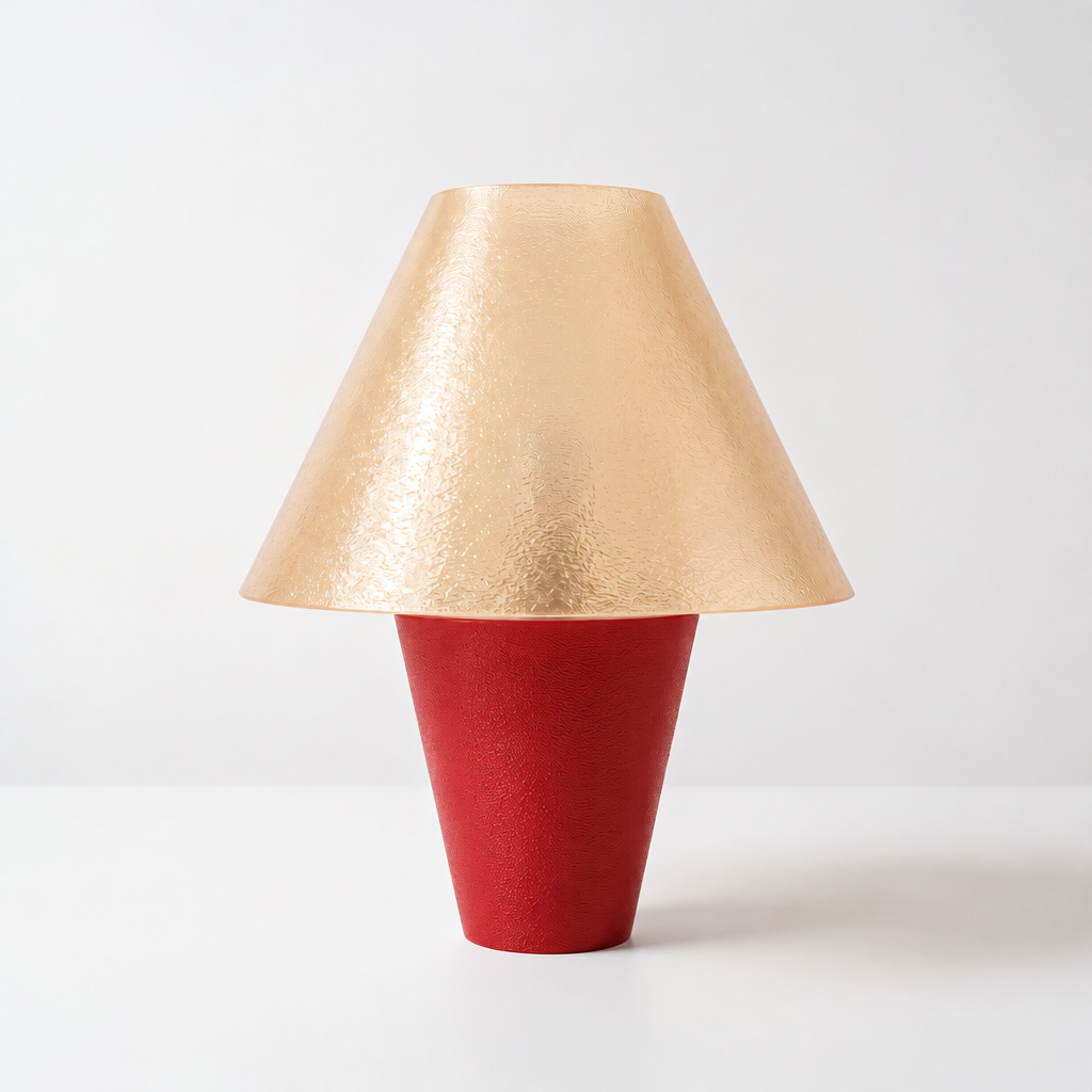 Zephyrome Lamp - Red base, Stardust Champagne shade