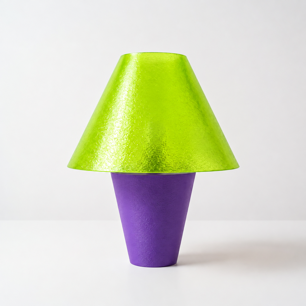 Zephyrome Lamp - Purple base, Radioactive Lime shade