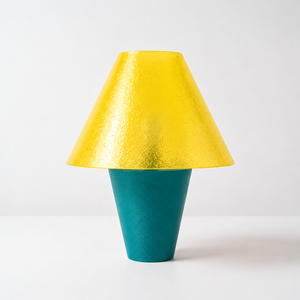 Zephyrome Lamp - Teal base, Solar Flare Yellow shade