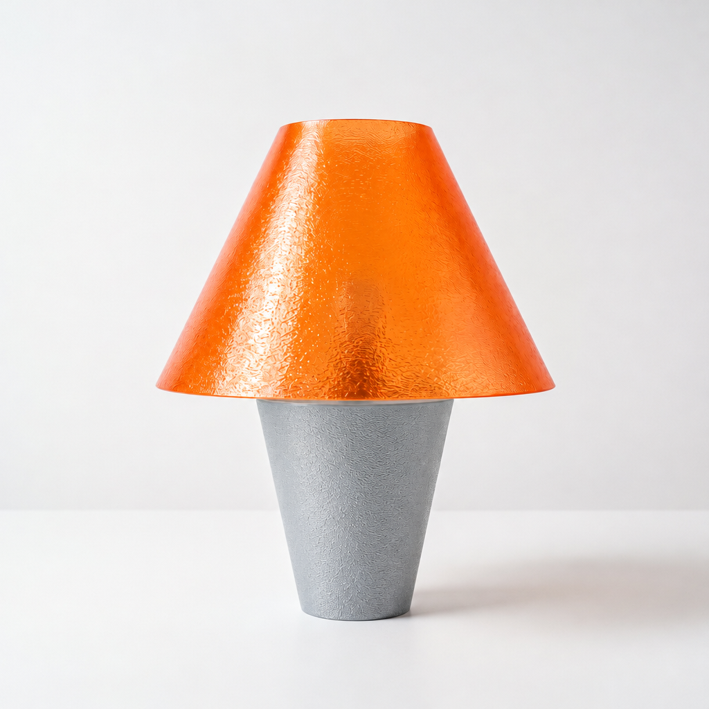 Zephyrome Lamp - Silver base, Supernova Orange shade