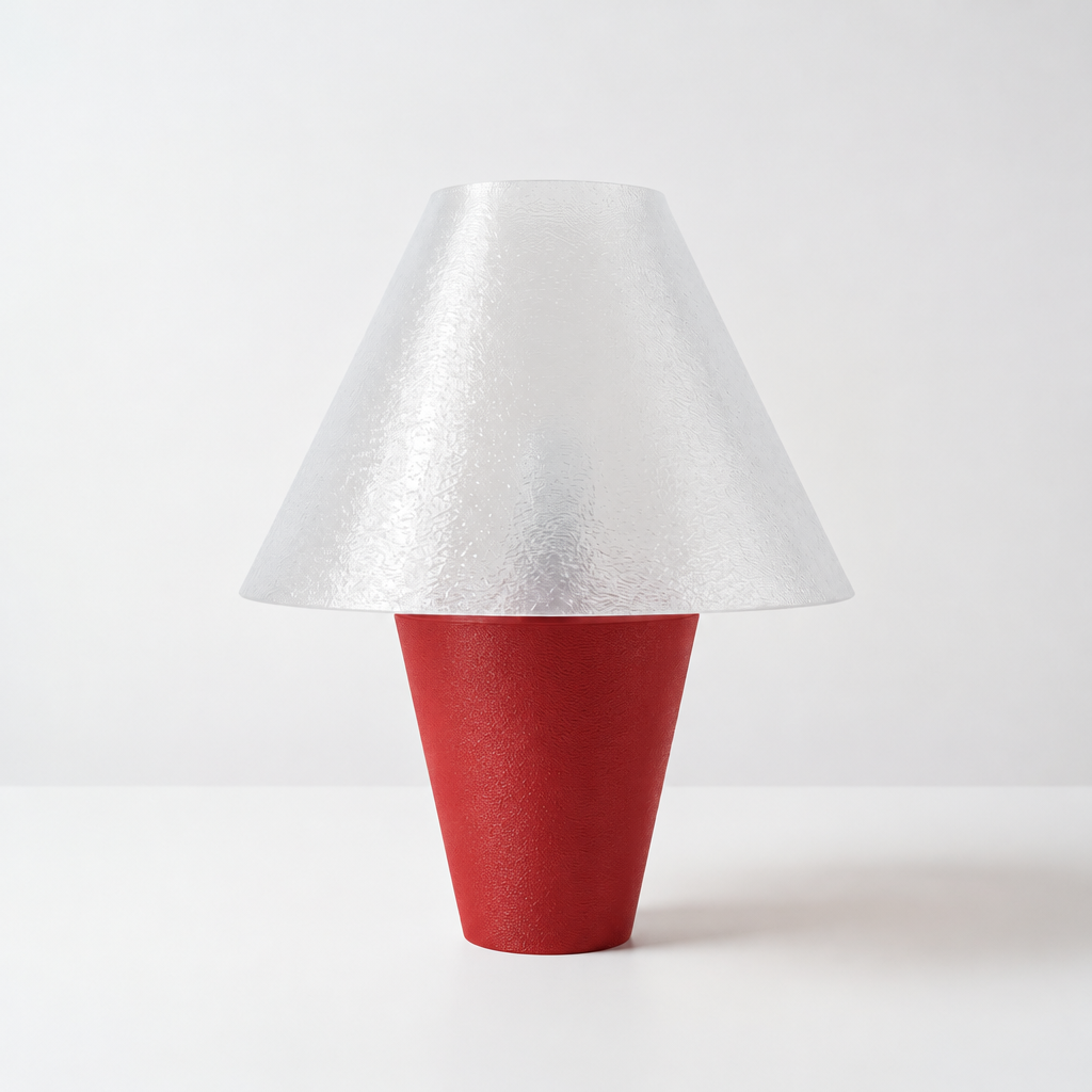 Zephyrome Lamp - Red base, Lunar Clear Frost shade