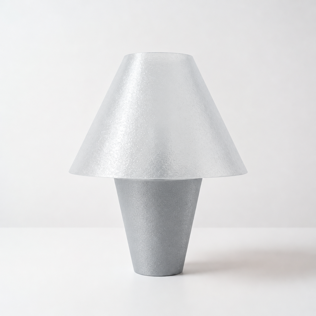 Zephyrome Lamp - Silver base, Lunar Clear Frost shade
