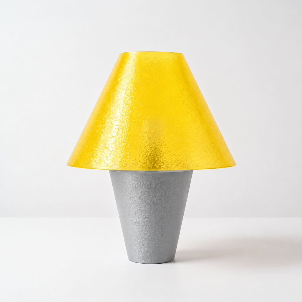 Zephyrome Lamp - Silver base, Solar Flare Yellow shade