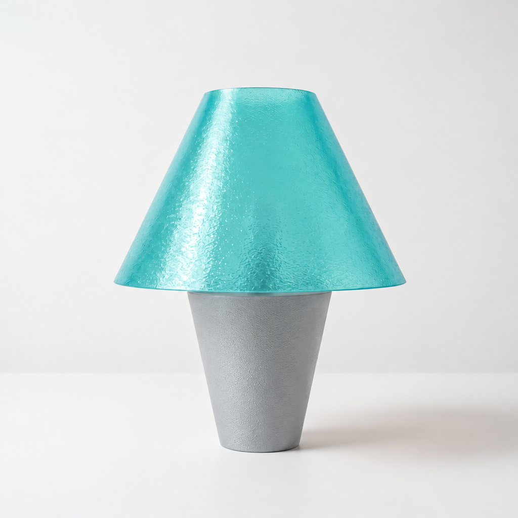 Zephyrome Lamp - Silver base, Astro Aqua shade