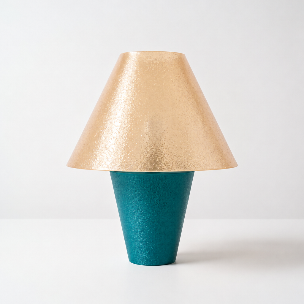 Zephyrome Lamp - Teal base, Stardust Champagne shade